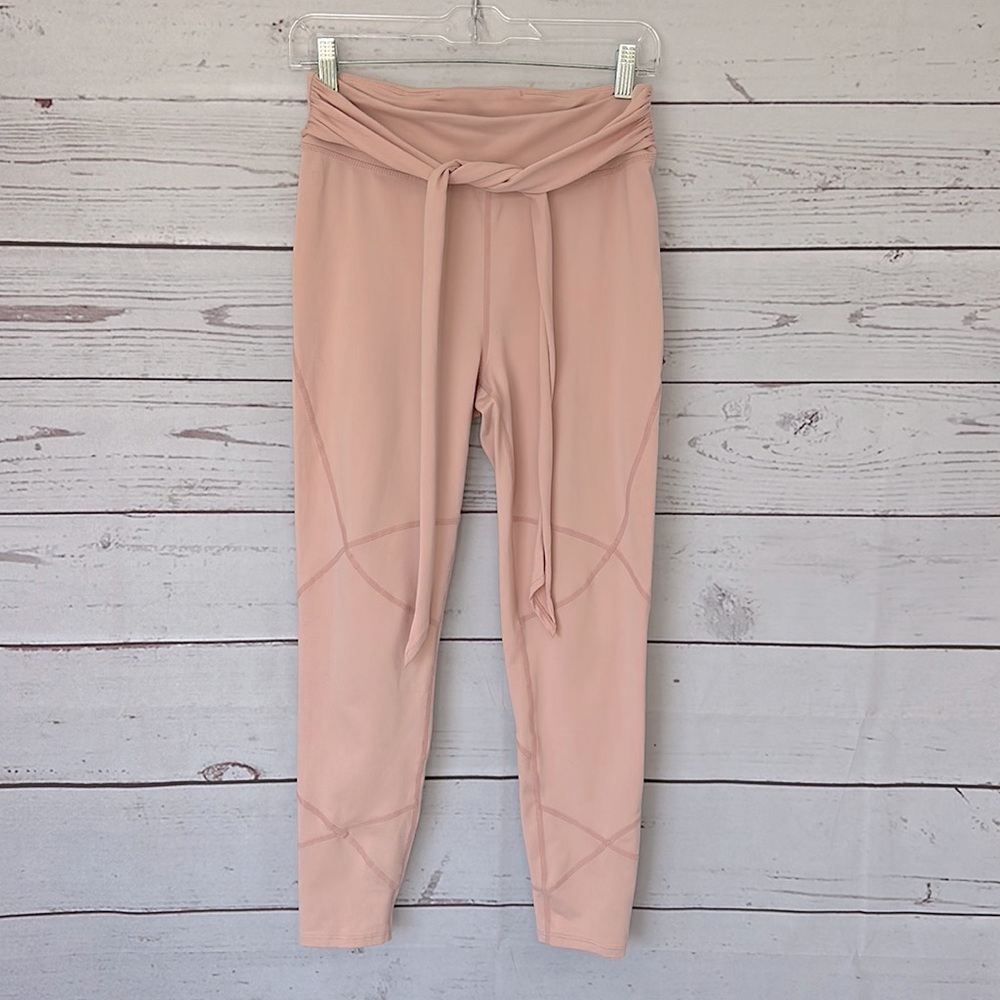 Free People Blush Pink Tie-Waist Leggings